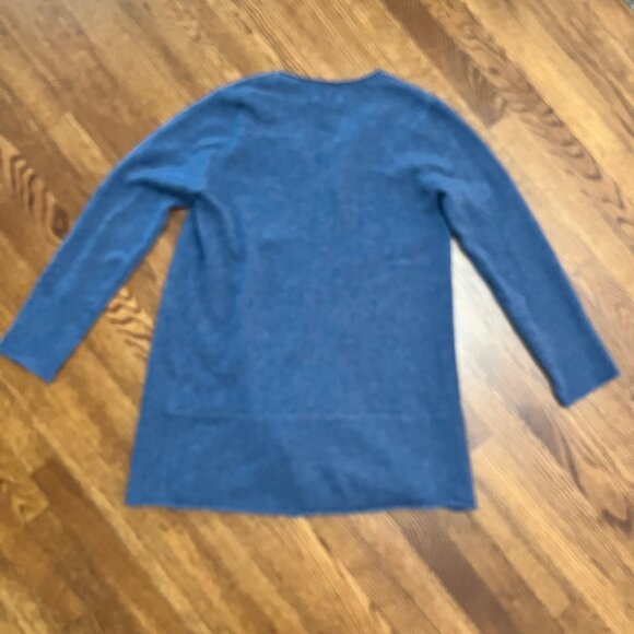 Anthropologie 100% Cashmere Blue Cardigan Open Front Sweater Duster - EUC - OSFM - Picture 3 of 8